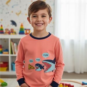 Carter's Coral Shark Graphic Long Sleeve Tee